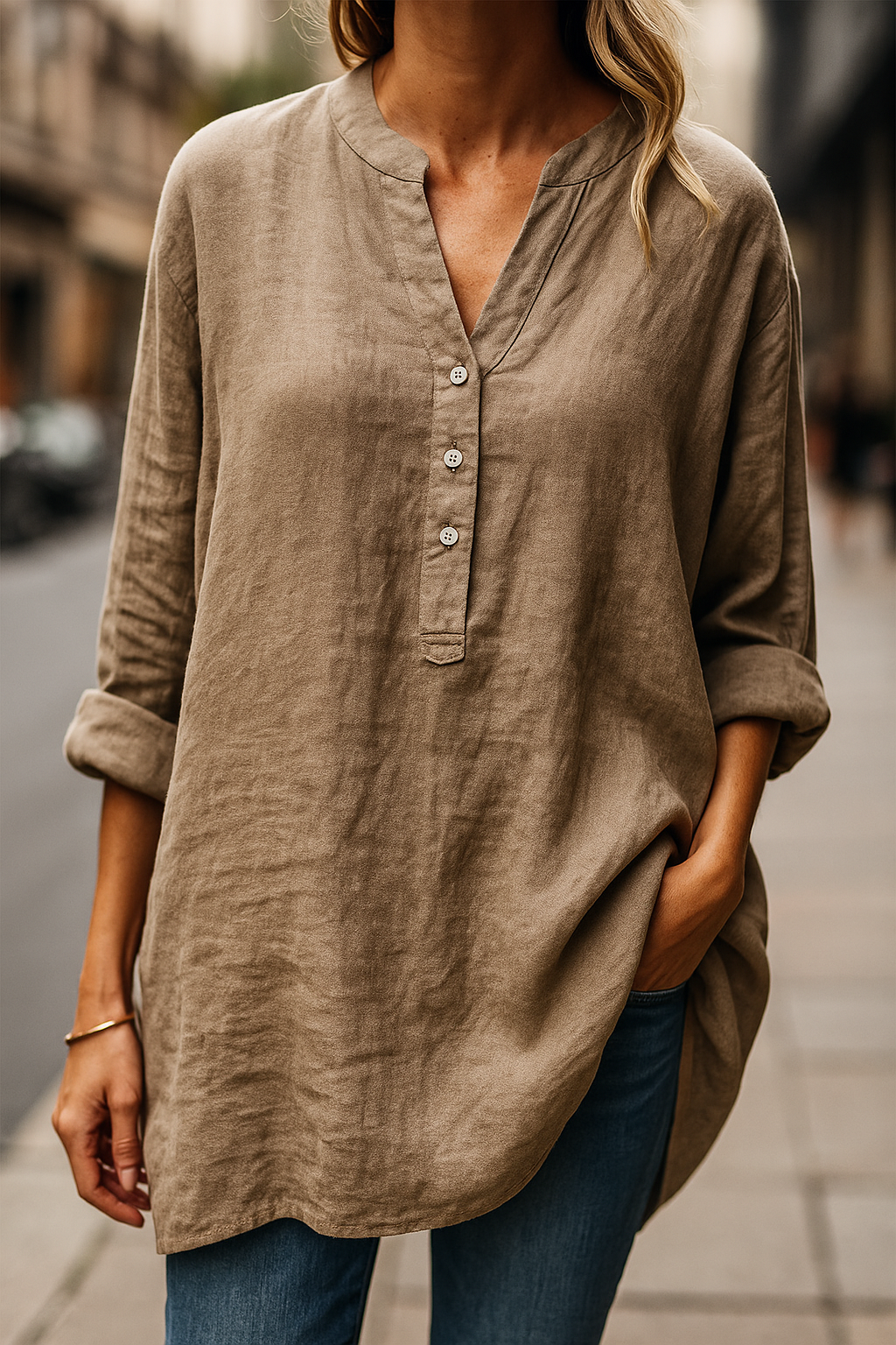 Katoen-Linnen Blouse